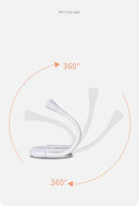 Mini Clip Book Light USB Charging LED Dimmable Eye Protect