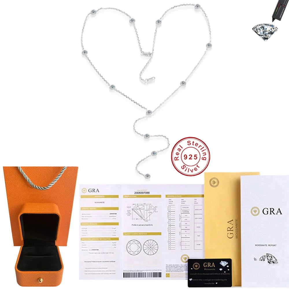 Round Moissanite Pendant Necklace in Sterling Silver — product view 6