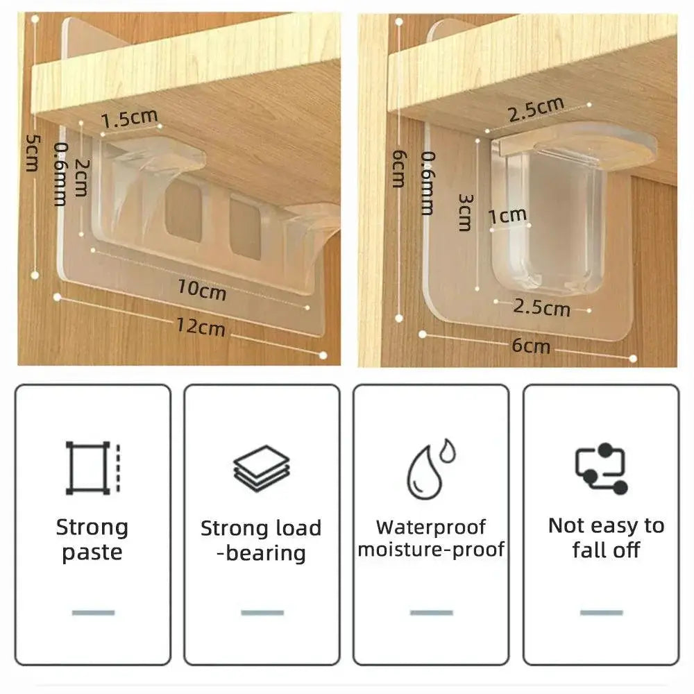Adhesive Shelf Pegs With Partition Brackets For Closet