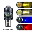 LED Motorcycle Light Bulb LED Fisheye Lens Dual Color White