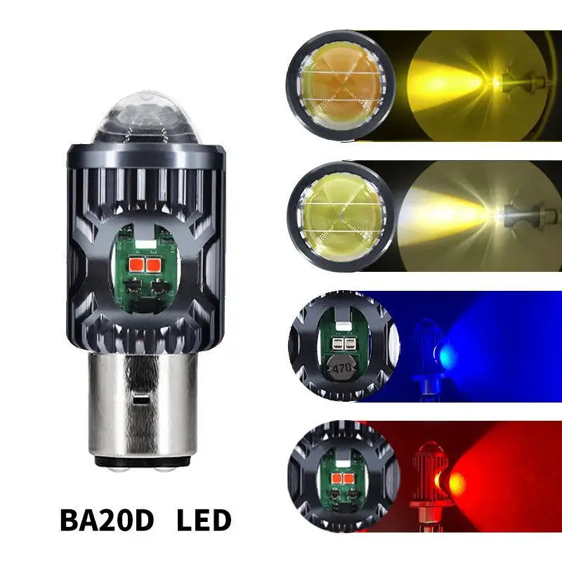 LED Motorcycle Light Bulb LED Fisheye Lens Dual Color White — product view 4