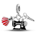 Silver Rainbow Flower Dragonfly Charm