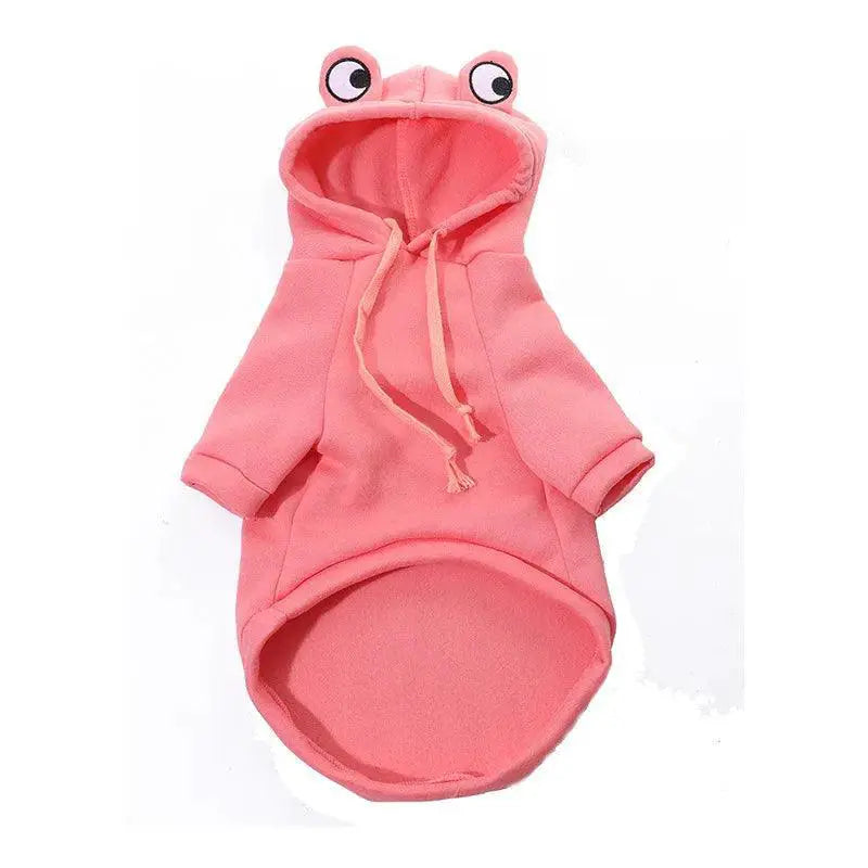 Autumn Frog Print Dog Hoodies Cute For French Bulldogs