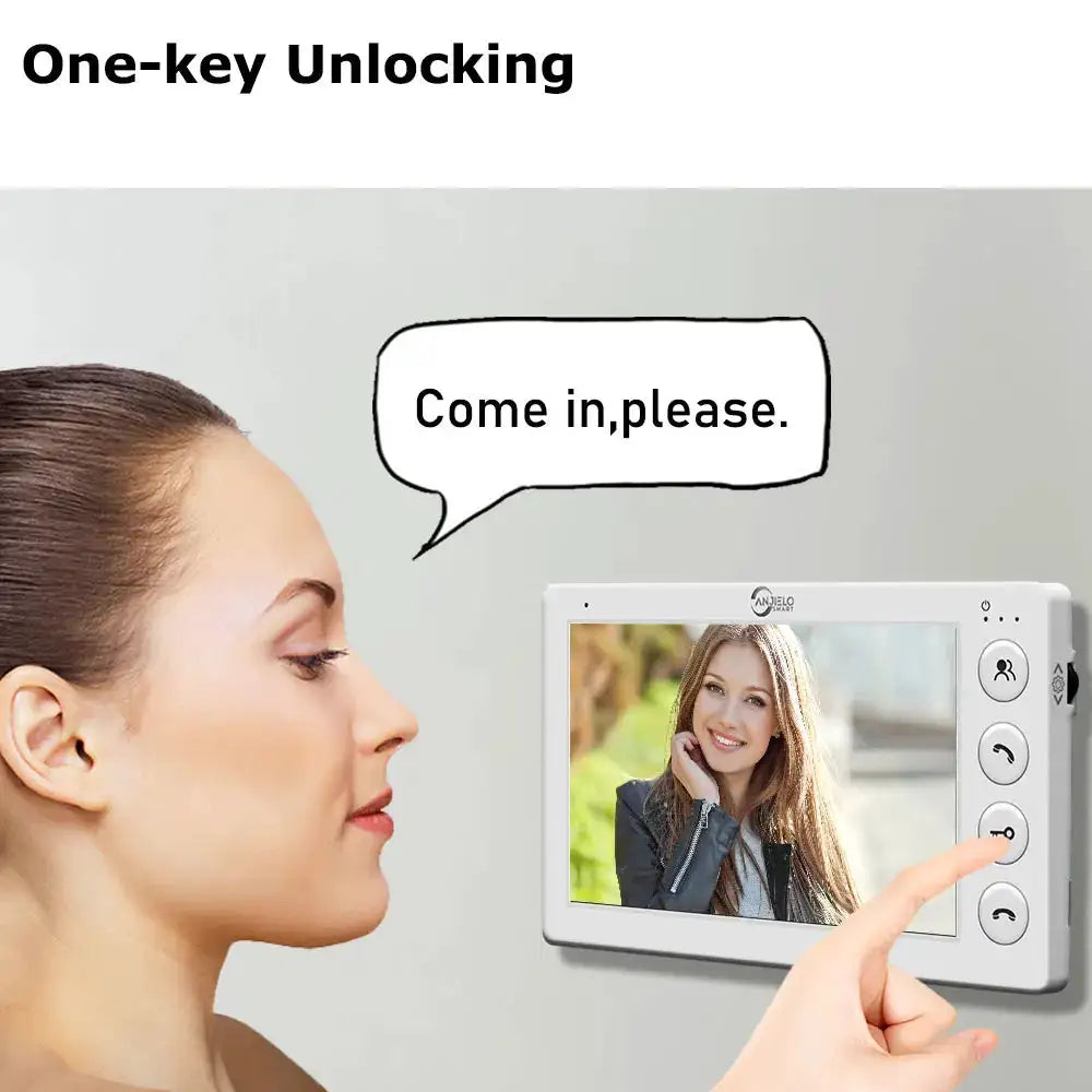 ANJIELO 3 Unit Home Video Intercom for Apartments Residential Intercom Doorbell Video Door Phone System with RFID Card Unlock