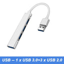 4 Port USB C Hub - High Speed USB 3.0 For Laptops
