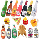 Interactive Beer Bottle Plush Dog Toy Durable Chew Toy