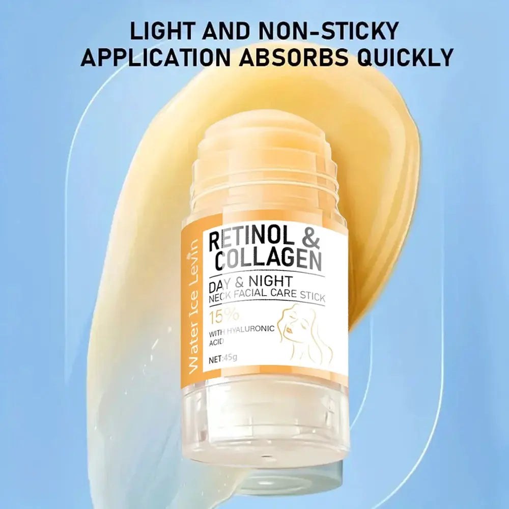 Retinol & Collagen Neck Facial Care Stick with Hyaluronic Acid, Deeply Moisturizes and Firms Skin Day & Night