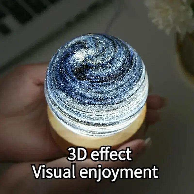 3D Moon Glass Lamp USB Powered Mini Night Light Gift