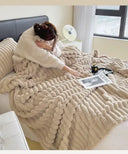 Soft Rabbit Plush Sofa Blanket for Home