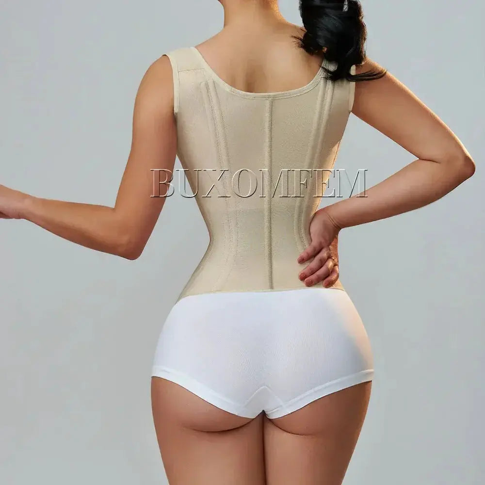 Colombian Fajas Girdles Row Buckle and Zipper Waist Shaper
