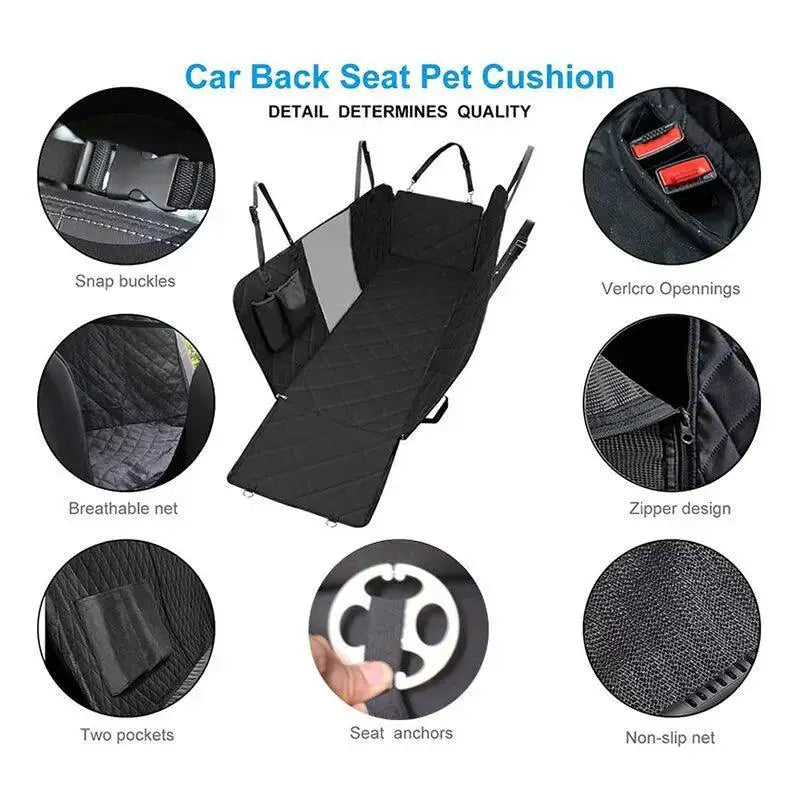 Double Zipper Waterproof Car Pet Seat Pad Rear Seat Cover
