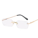Unisex Rimless Rectangle Sunglasses with UV400 Protection
