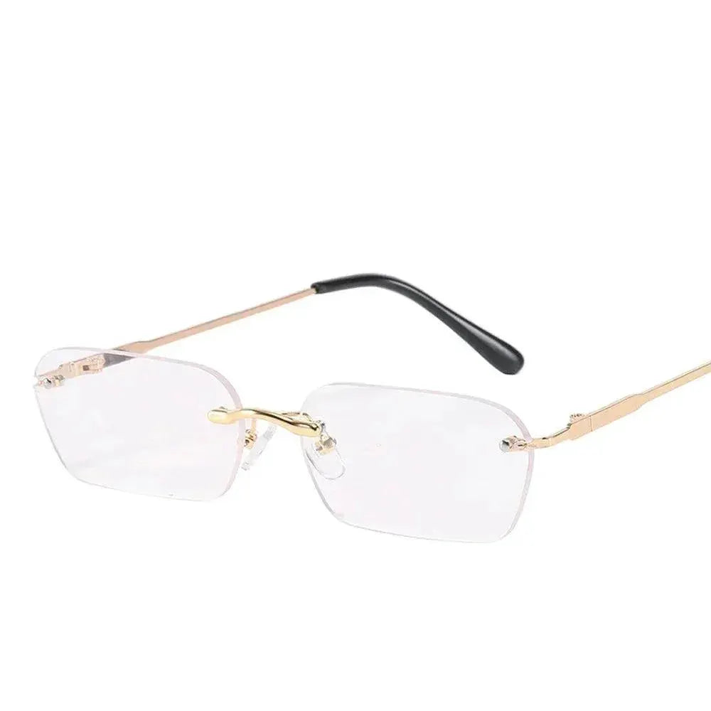 Unisex Rimless Rectangle Sunglasses UV400 Protection - OurLum.com