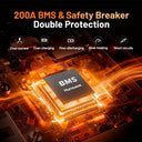 48V 100Ah Lithium Battery 200A BMS Bluetooth