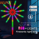 RGBIC LED Firework Strip Lights Remote Bluetooth With Music Sync For Party