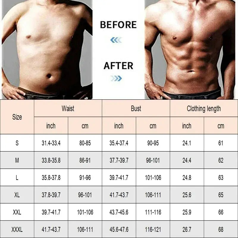 Men's Slimming Sauna Vest Double Belt Waist Trainer Fitness