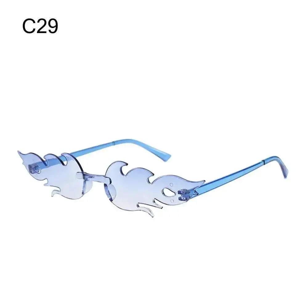 Rimless Flame Sunglasses For Women UV400 Protection