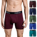 POKARLA 5pcs Men’s Cotton Boxer Shorts Open Fly U Pouch