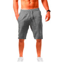 New Men's Cotton Linen Shorts Pants Summer Breathable Trousers