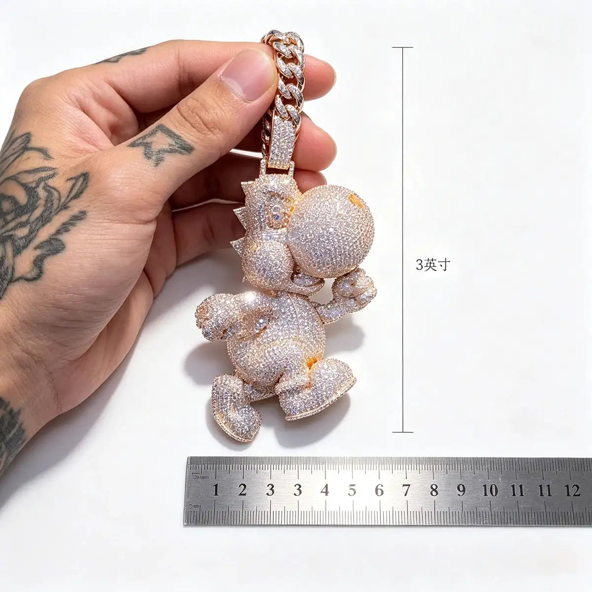 Rose Gold Iced Cartoon Pendant — product image 2