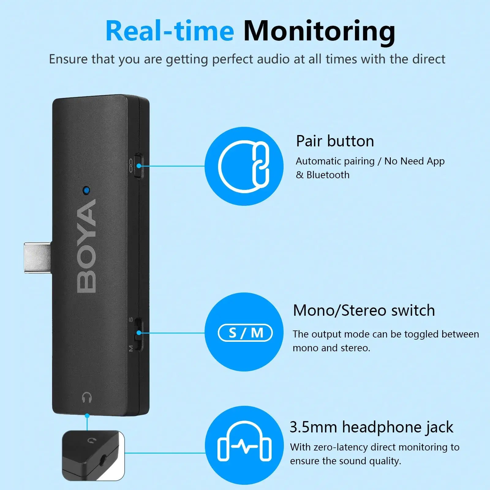 BOYA BY-WMic5 Wireless Lavalier Lapel Microphone for iphone 16/14 Android Phone Camera Recording Vlog Live Streaming YouTube