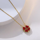 Pendant Necklace: Stainless Steel Love Magnetic Clover Women