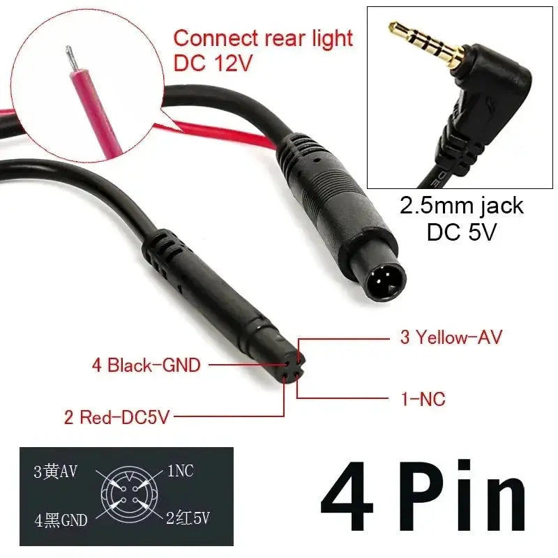 1080P AHD Car Rear View Camera For DVR Dashcam Waterproof 4 Pin 2.5mm Jack - stepyours.com