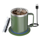 Self Heating 12oz USB Coffee Mug Stainless Steel Keeps Drinks Hot On The Go