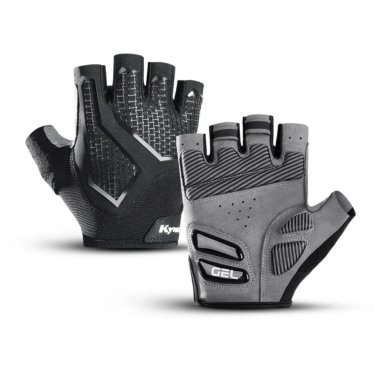 Summer Half Finger MTB Cycling Gloves Black Liquid Silicone