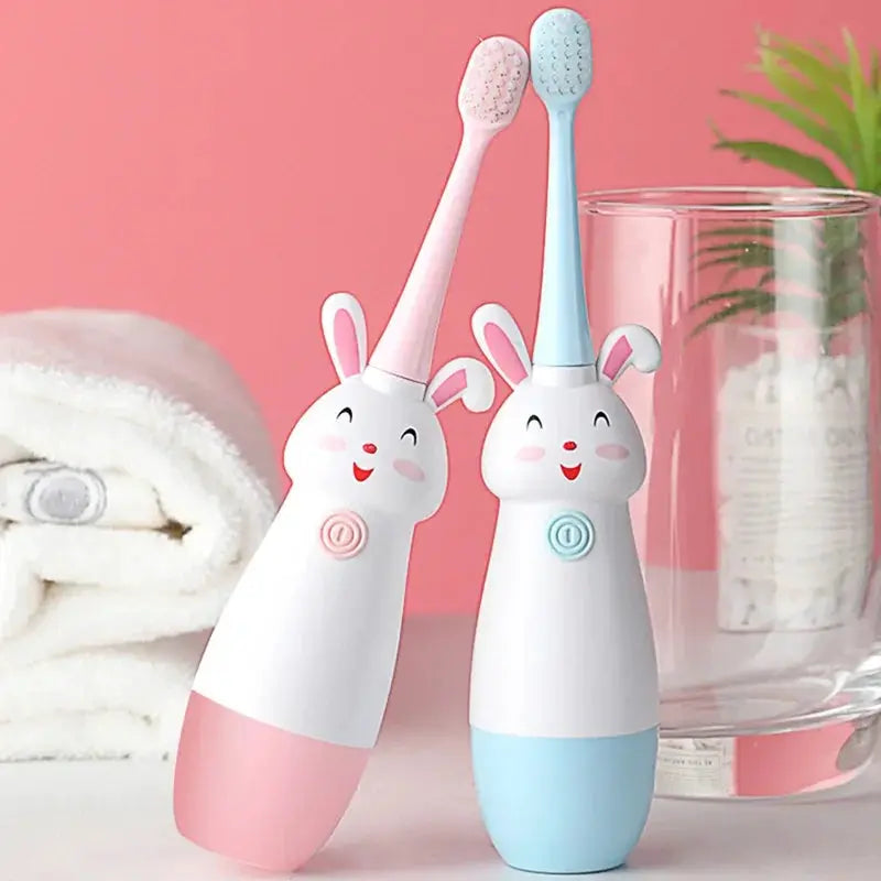 New Sonic Electric Toothbrush For Kids Cute Bunny Cartoon