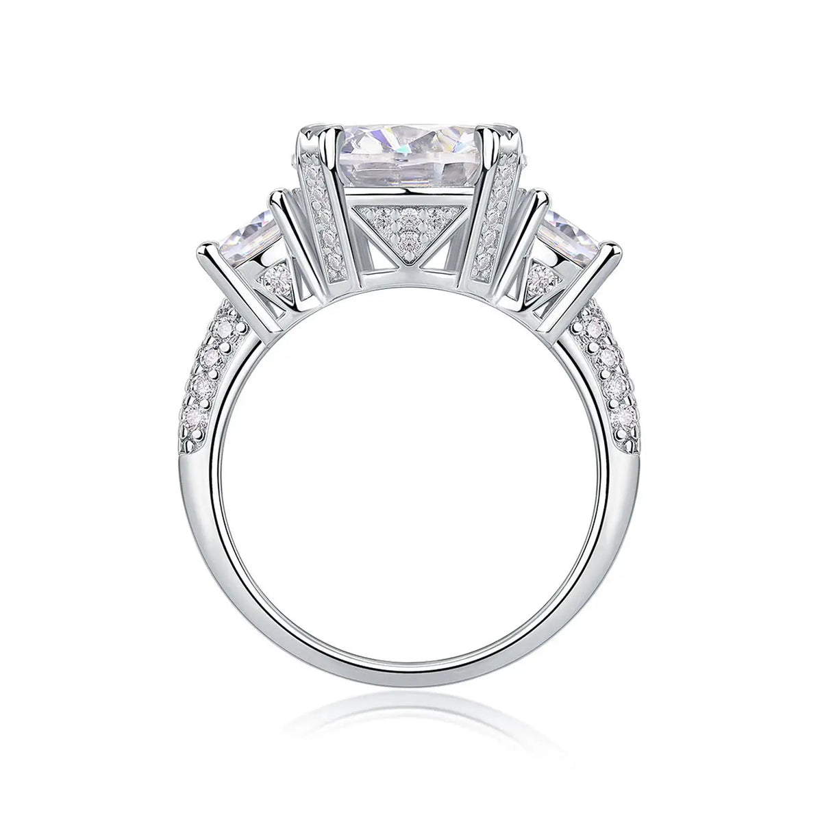 Luxury Three Stone Moissanite Ring — product image 6