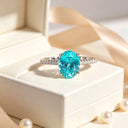 Womens Sterling Silver Moissanite Ring