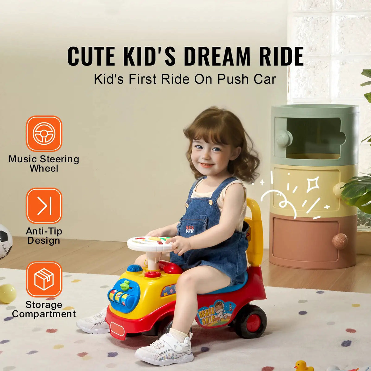 Sit To Stand Toddler Push Car With Music — product view 2