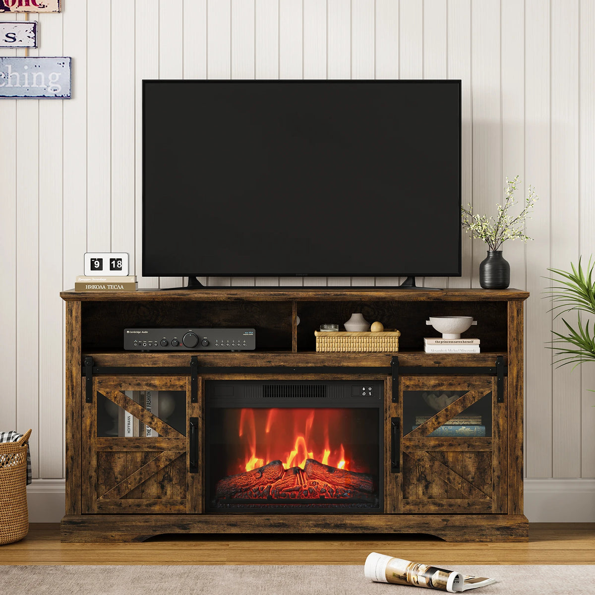 Wooden Electric Fireplace