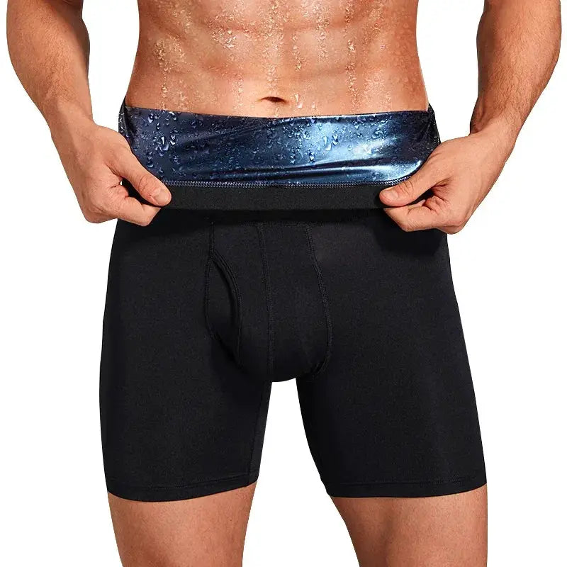 Men Compression Sauna Sweat Shorts Slimming Tummy Control