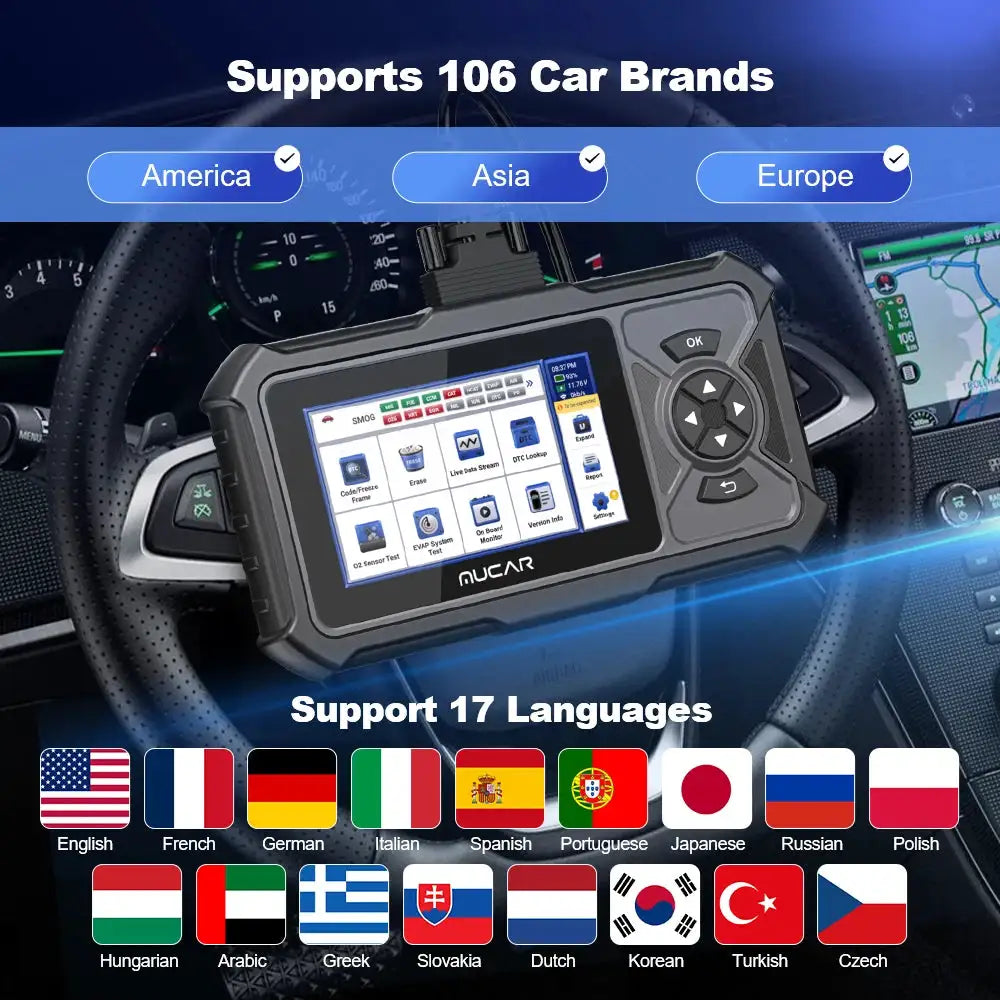 MUCAR CDE900 PRO OBD2 Auto Diagnostic Tool Car Scanner Full System 28 Reset Code Reader Scan Tool 2+32G WIFI Update