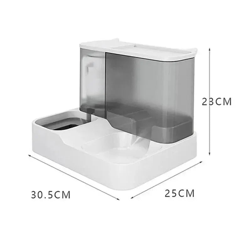 OUZEY Automatic Pet Feeder Water Fountain Bowl System