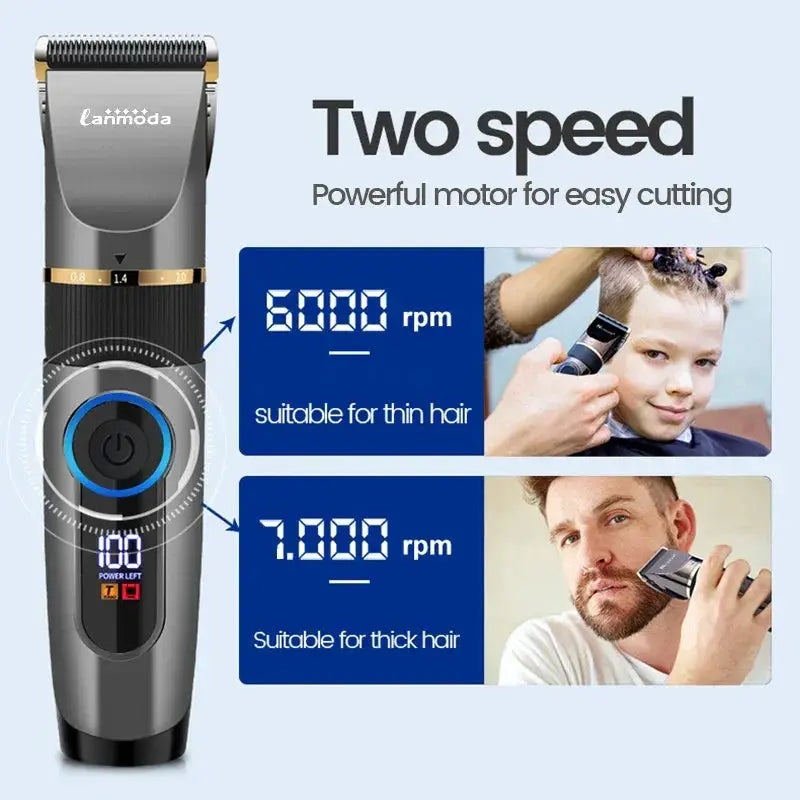 Hair Clipper Rechargeable Electric Trimmer For Men