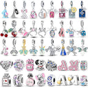 Charm Beads Sterling Silver Pink