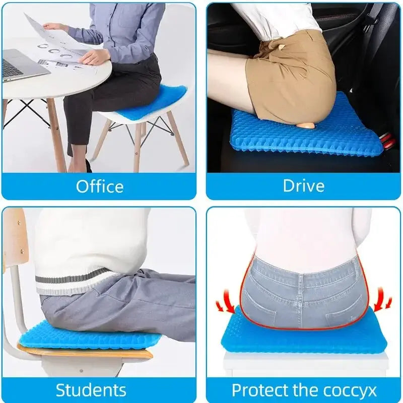 Gel Seat Cushion Breathable Honeycomb Design For Pain Relief - OurLum.com
