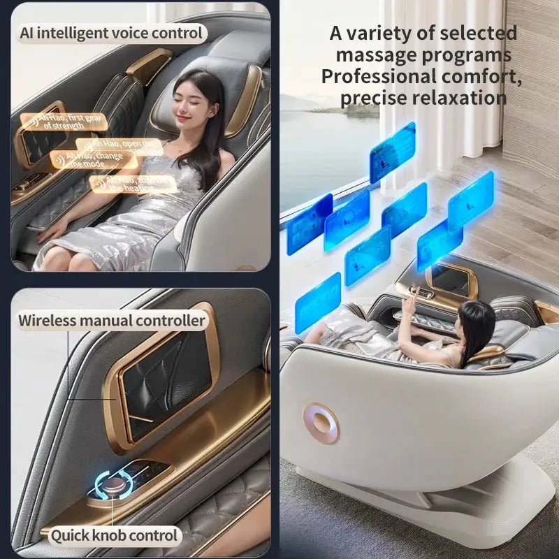 Massage Chair New 6D Jade Ultra Dual Movement High-End Luxury Full Body Shiatsu Foot Massager with Zero Gravity