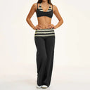 Fitness Set Women Stripes Polka Dot Capri