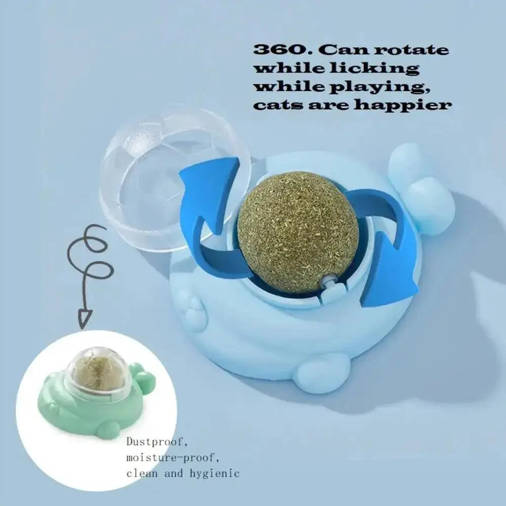 Catnip Rotatable Wall Ball Toy For Healthy Teeth Cleaning