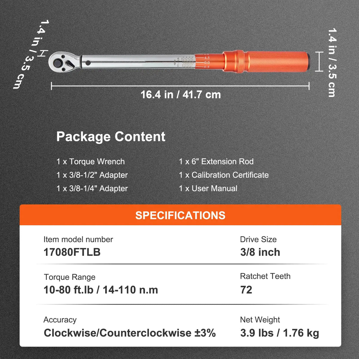 Precision Dual Range Torque Wrench — product image 14