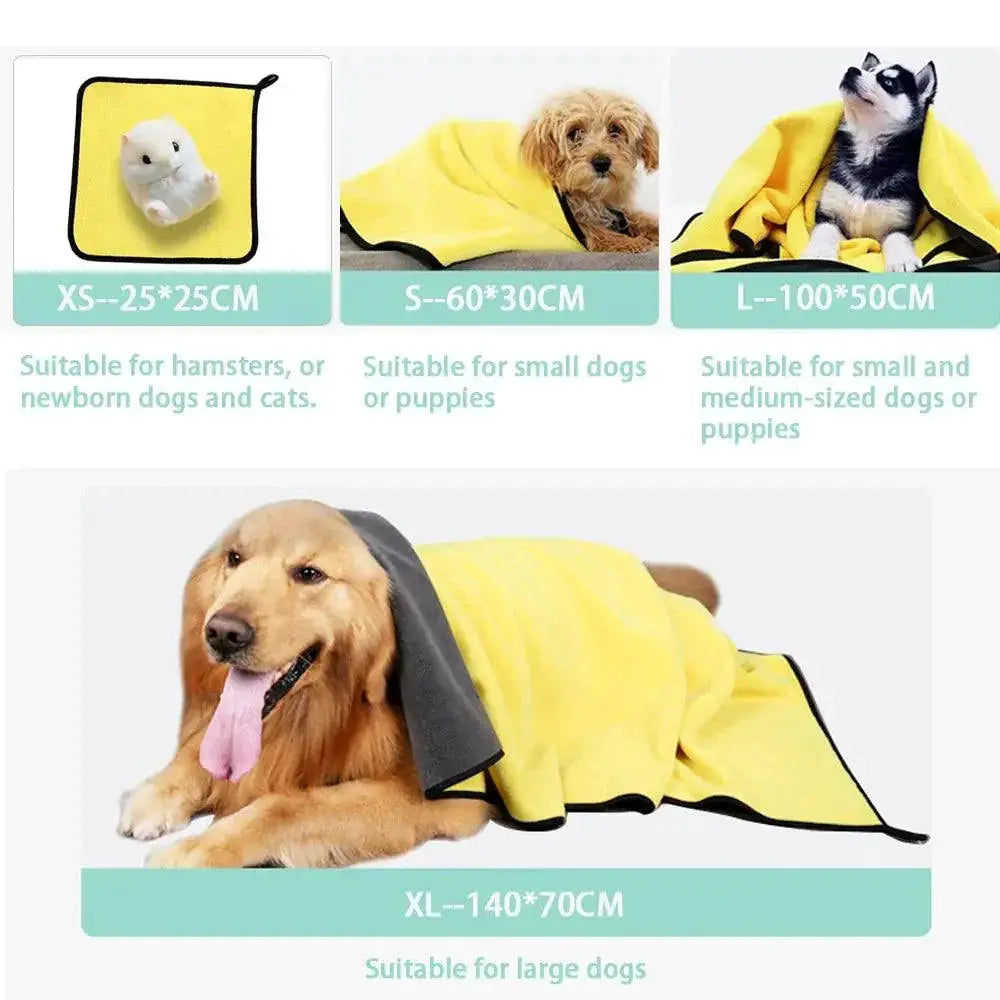 Quick Dry Pet Towels Soft Fiber Absorbent Bathrobe For Pets