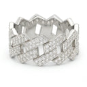 Ice Pave Cuban Chain CZ Ring, Men's Street Hip Hop