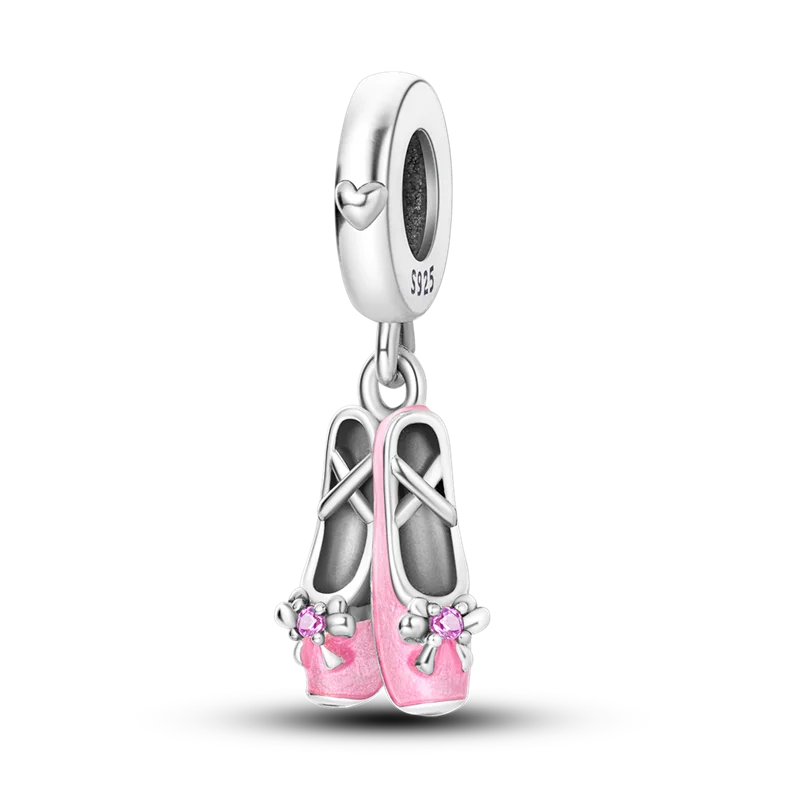 Pink Dance Shoes Charm Bead