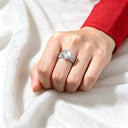 925 Silver Gold Plated Moissanite Ring