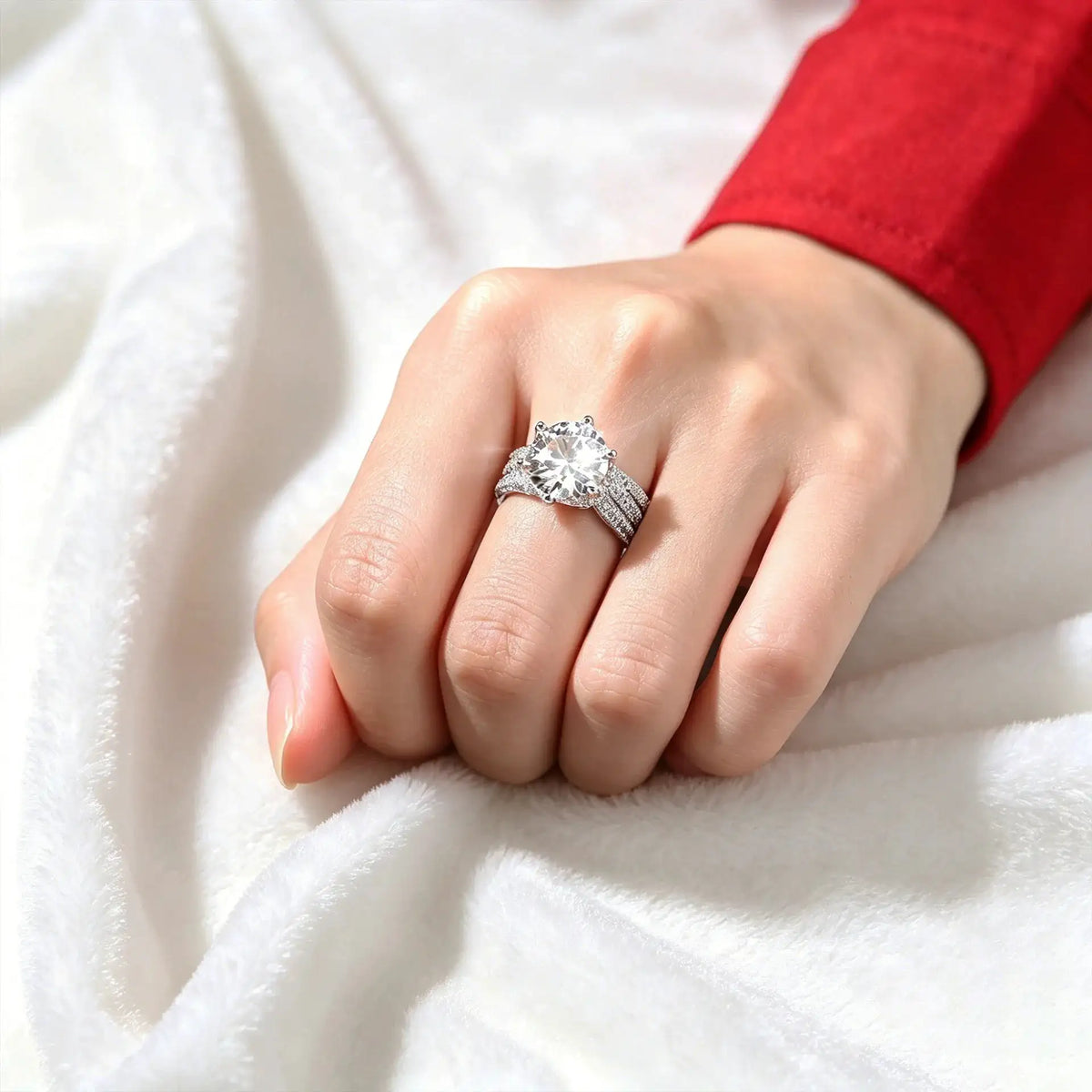 Sterling Silver Silver Gold Plated Moissanite Ring — product image 1