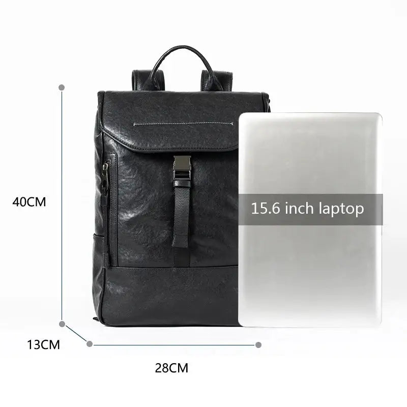 High Quality Genuine Leather Men Backpack Fashion Design Travel Bag Large Capacity School Backpack 15.6 Inch Laptop Bags Leather